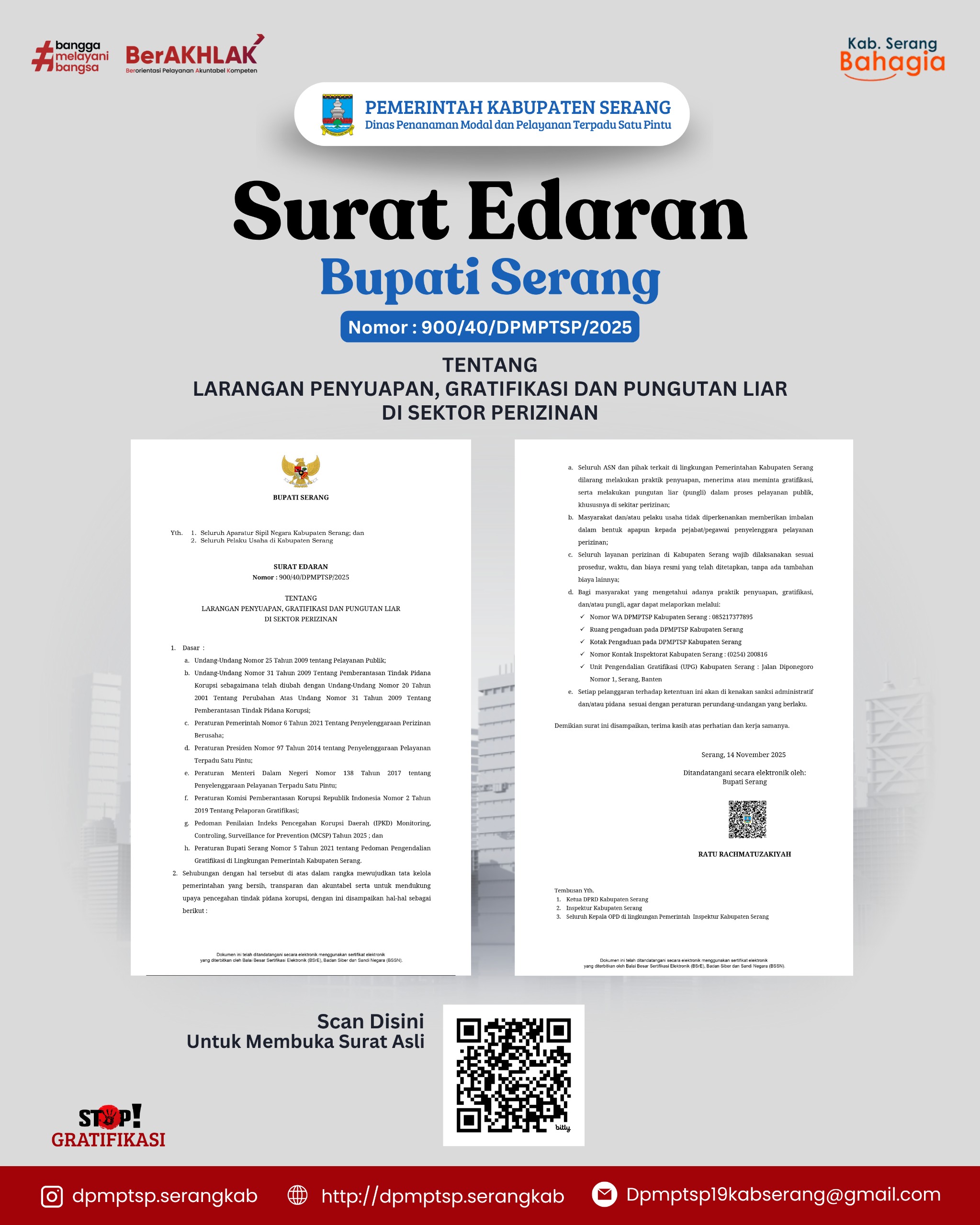 Surat Edaran Bupati Serang
